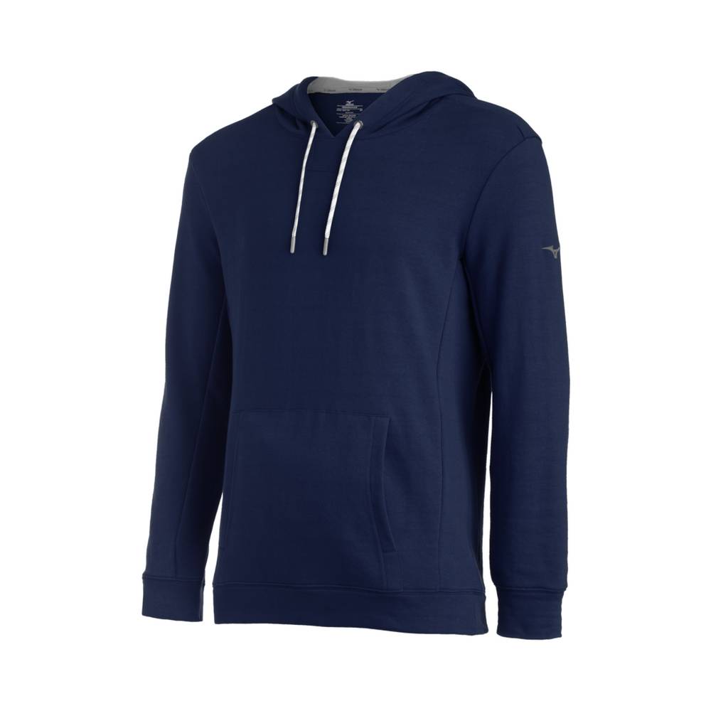 Felpa Con Cappuccio Mizuno Comp Warmup Uomo - Blu Marino - 08572-MBLP